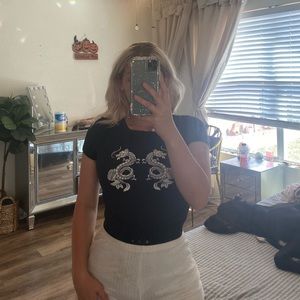 Double Dragon Crop Top Small